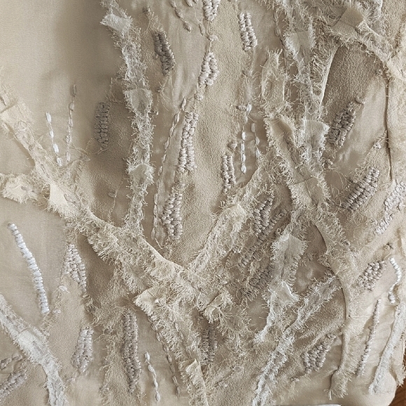 Lafayette 148 New York Cream Pencil Skirt with Embroidery - Picture 3 of 6